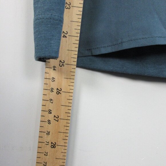 Club Monaco Silk Blouse Top Women Medium M Blue Short Sleeve Pullover Casual 102 - Picture 7 of 8